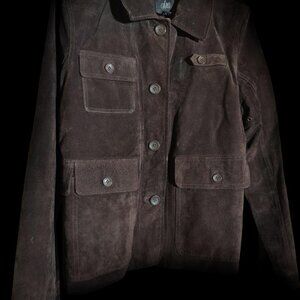 CuEro Suede Jacket, Size Large, Dark Brown